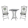 Mojawo Mosaik Sitzgarnitur Set 3teilig Sitzgruppe Gartenmöbel Tisch Stühle 60cm