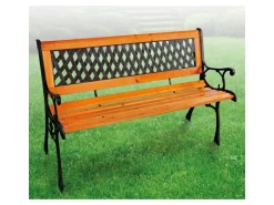 Mojawo Stabile und Massive Parkbank Holz MetallGartenbank Sitzbank 125 x 52 x 74 CM