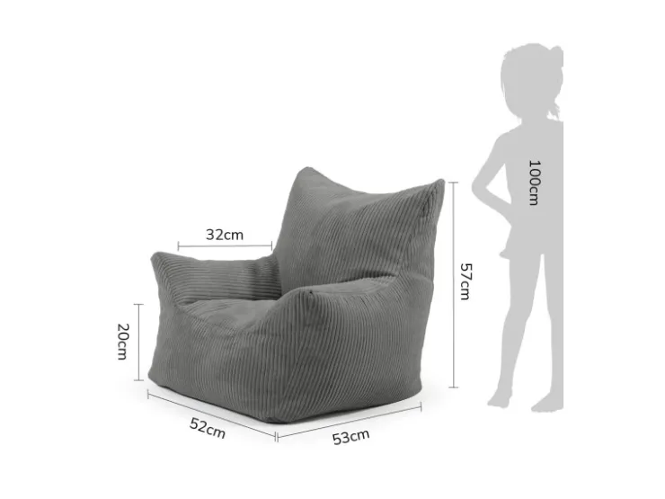 mokebo Kindersessel aus Cord Der Pausenheld Sitzsack Kinder Kindersitzsack in