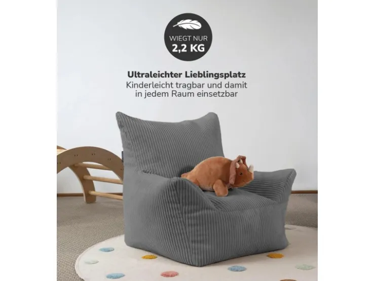 mokebo Kindersessel aus Cord Der Pausenheld Sitzsack Kinder Kindersitzsack in