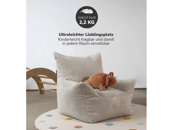 mokebo Kindersessel aus Cord Der Pausenheld Sitzsack Kinder Kindersitzsack in* Sitzsäcke