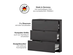 mokebo Kommode mit 3 Schubladen in Anthrazit Die Stilvolle Highboard Anrichte oder Sideboard* Sideboards|Kommode