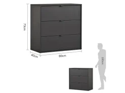 mokebo Kommode mit 3 Schubladen in Anthrazit Die Stilvolle Highboard Anrichte oder Sideboard* Sideboards|Kommode