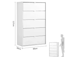 mokebo Kommode mit 5 Schubladen in Die Stilvolle Highboard Anrichte oder Sideboard