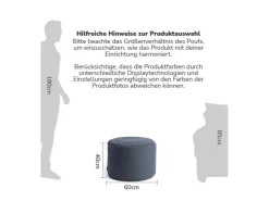 mokebo Pouf Hocker o Sitzhocker Der Ruhepouf Sitzpouf aus stoff in Blau* Hocker