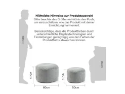 mokebo Pouf oder Sitzhocker aus Cord Der Faule Lenz Fußhocker in mit EPS-Perlen Füllung