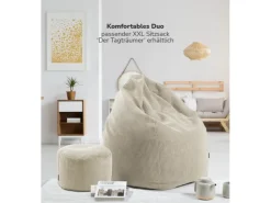 mokebo Pouf oder Sitzhocker aus Cord Der Faule Lenz Fußhocker in mit EPS-Perlen Füllung