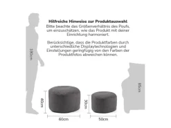 mokebo Pouf oder Sitzhocker aus Cord Der Faule Lenz Fußhocker in mit EPS-Perlen Füllung