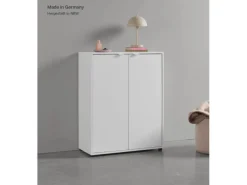 mokebo Schuhschrank Der Concierge Schuhregal mit zwei Türen Flurschrank oder Sideboard 74 cm breit in weiß* Sideboards