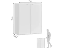 mokebo Schuhschrank Der Concierge Schuhregal mit zwei Türen Flurschrank oder Sideboard 74 cm breit in weiß* Sideboards