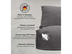 mokebo Sitzsack Sessel mit Hocker aus Cord Der Lümmel XXL Sitzsack Cord Sessel oder Sitz Sessel in* Sessel|Hocker