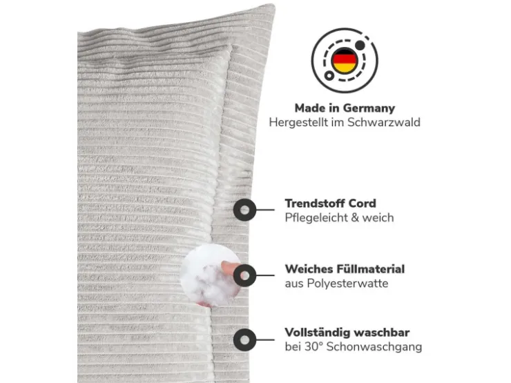 mokebo Sofakissen aus Cord Das Wölkchen Couchkissen oder Flatterkissen in* Kissenbezüge