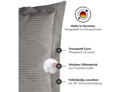 mokebo Sofakissen aus Cord Das Wölkchen Couchkissen oder Flatterkissen in