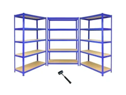 Monstershop 3 x T-Rax Lagerregal 180cm x 120cm x 45cm Blau