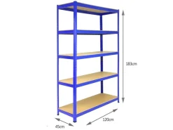 Monstershop 5 x T-Rax Lagerregale 180cm x 120cm x 45cm Blau* Regalsysteme