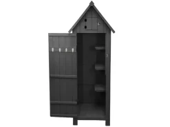 Monstershop Gartenschrank aus Holz Grau Gartenschrank aus Holz – Grau