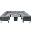 Monstershop Modulares Gartenlounge Set mit integrierter Feuerstelle
