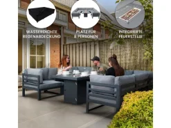 Monstershop Modulares Gartenlounge Set mit integrierter Feuerstelle
