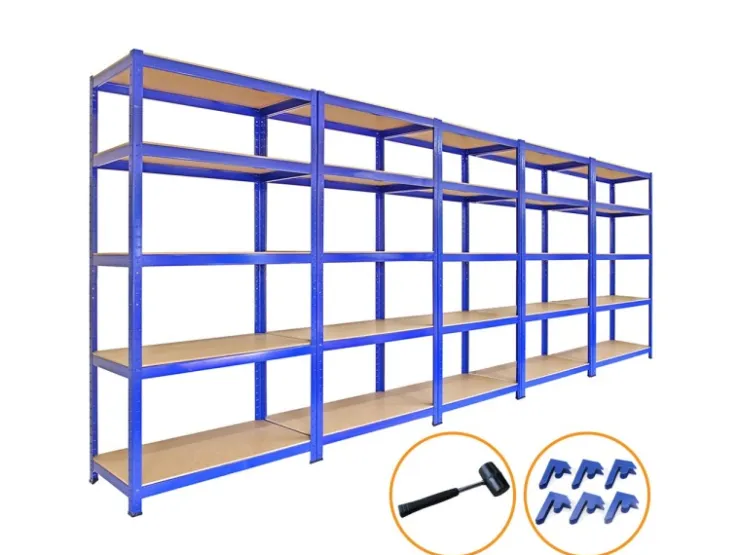 Monstershop 5x Monster Racking T-Rax 90cm Lagerregal Blau mit Gratis Gummihammer