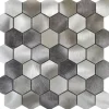 Mosaik Aluminium Silver Hexagon 30 cm x 30 cm