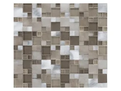 Mosaik Glas & Aluminium Beige Brush 27 cm x 30 cm* Mosaik