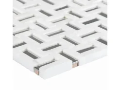 Mosaik Marmor & Aluminium Greek White 30 cm x 30 cm* Mosaik