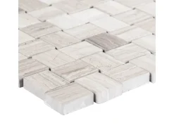 Mosaik Marmor Basketwave Grau poliert 29 cm x 29 cm* Mosaik