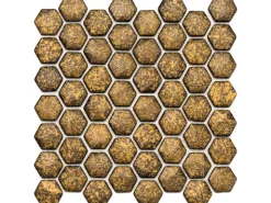 Mosaikmatte Ebru Hexagon Glas 29 cm x 29 cm* Mosaik