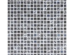 Mosaikmatte Glas & Marmor Schwarz-Perlmutt 30 cm x 30 cm