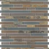 Mosaikmatte Glas & Stein Multicolor Slate Glas-Mix 30 cm x 30 cm* Mosaik