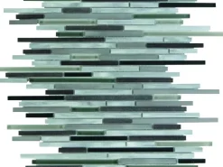 Mosaikmatte Glas Aluminium Black Grey 30 cm x30 cm* Mosaik