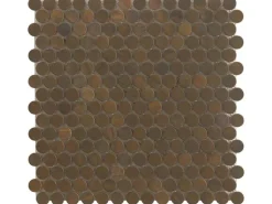 Mosaikmatte Knopf Metall Kupfer 30 cm x 30 cm