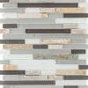 Mosaikmatte Quarzit & Glas Beige-Black-Grey Brick 30 cm x 30 cm* Mosaik