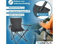 24Move Campingstuhl Faltstuhl Grün Mit Getraenkehalter Tragetasche Outdoor Faltbar Max 100Kg Anglerstuhl Polyester* Stühle