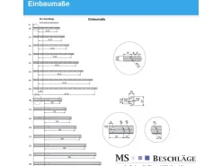 MS Beschläge Teilauszug 438 mm Nutauszug 17 mm Führungsschiene* Kommode