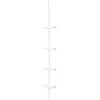 MSV Eck-Duschregal Kunststoff 4 Ablagen Höhenverstellbar 24 x 24 x 260 cm Weiß