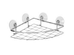 MSV Eck-Duschregal Ventouses Edelstahl 27,5 cm x 19,5 cm x 4,4 cm Chrom* Eckregale