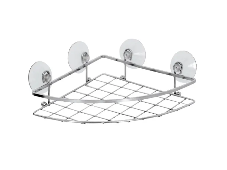 MSV Eck-Duschregal Ventouses Edelstahl 27,5 cm x 19,5 cm x 4,4 cm Chrom* Eckregale