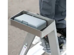 MUNK Klapptritt Beidseitig Begehbar Alu Natur 4 Stufen 2,99m AH* Klapptritte