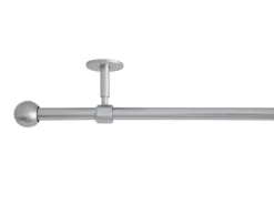 mydeco Gardinenstange-Komplettset 2in1 ausziehbar Edelstahl-Optik 160-280cm