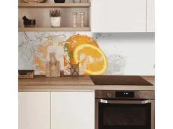 MySpotti Küchenrückwand Profix Cucina Aqua 100 x 60 cm Gelb-Orange-Weiß* Klebefolien
