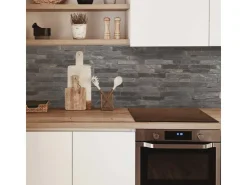 MySpotti Küchenrückwand Profix Cucina Black Bricks 160 x 60 cm Steingrau* Klebefolien