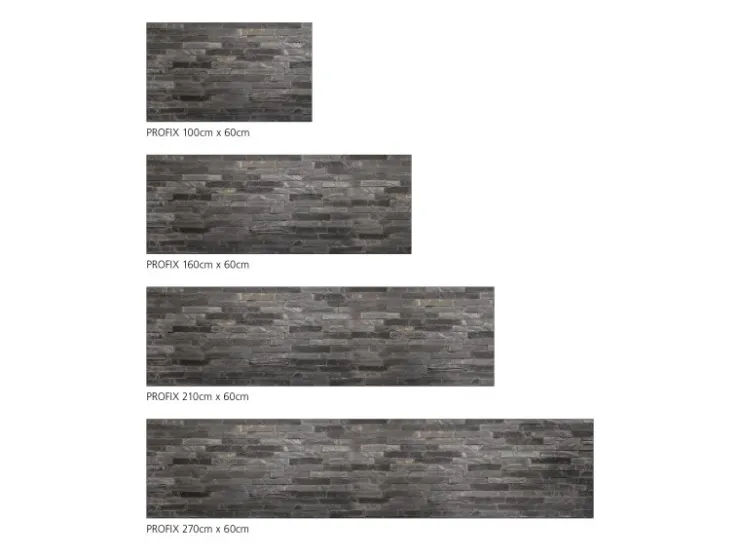 MySpotti Küchenrückwand Profix Cucina Black Bricks 160 x 60 cm Steingrau* Klebefolien