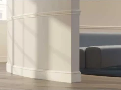 NOEL & MARQUET NMC FL2 Flex WALLSTYL Flexible Sockelleiste Zierleiste Stuckleiste 2 m 200 cm x 1,5 cm x 12 cm Weiß