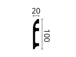 NOEL & MARQUET NMC FL5 WALLSTYL Sockelleiste Zierleiste Eckleiste 2 m 200 cm x 2 cm x 10 cm Weiß