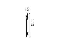 NOEL & MARQUET NMC FL14 WALLSTYL Sockelleiste Fußleiste Zierleiste Stuckleiste 2 m 200 cm x 1,5 cm x 14 cm Weiß* Zierprofile
