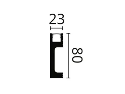 NOEL & MARQUET NMC IL10 WALLSTYL Sockelleiste Zierleiste Stuckleiste für Indirekte Beleuchtung 2 m 200 cm x 2,3 cm x 8 cm Grau