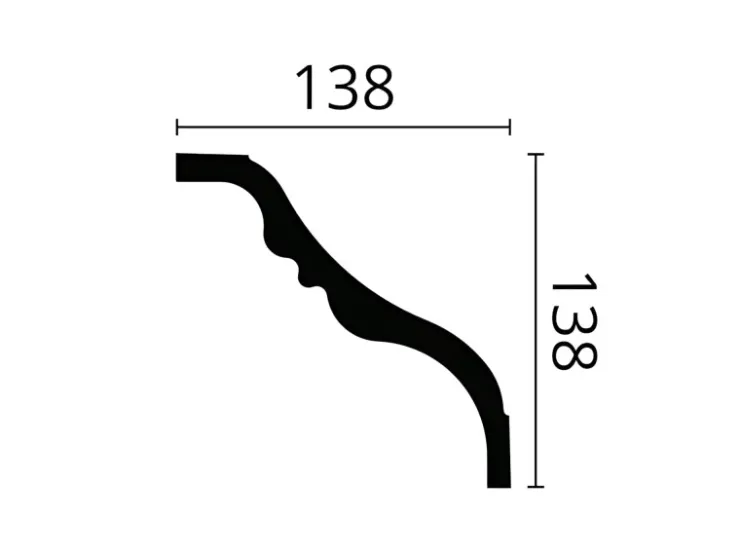 NOEL & MARQUET NMC TI NOMASTYL Eckleiste Zierleiste Stuckleiste 2 m 200 cm x 13,8 cm x 13,8 cm Weiß