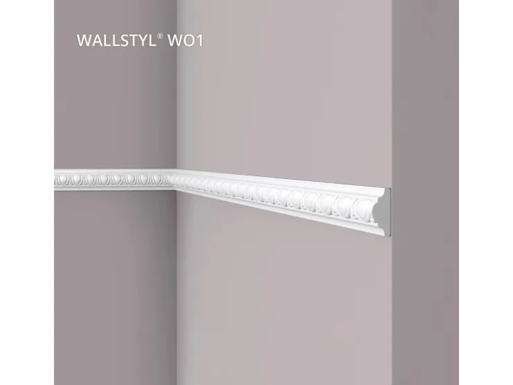 NOEL & MARQUET NMC WO1 WALLSTYL Wand- und Friesleiste Zierleiste Stuckleiste 2 m 200 cm x 1,8 cm x 3,8 cm Weiß* Zierprofile