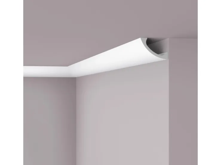 NOEL & MARQUET NMC WT3 WALLSTYL Eckleiste Zierleiste Stuckleiste für Indirekte Beleuchtung 2 m 200 cm x 11 cm x 8 cm Weiß
